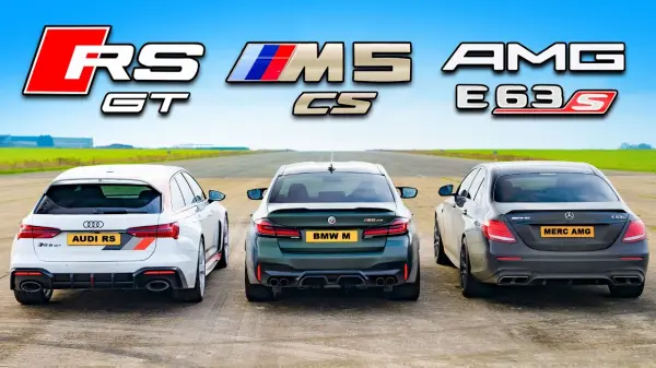 F90 M5 CS v Audi RS6 GT v AMG E63 S: Drag Race