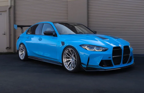 Riviera Blue G80 M3 on Satin Polished Rusch Forged Wheels