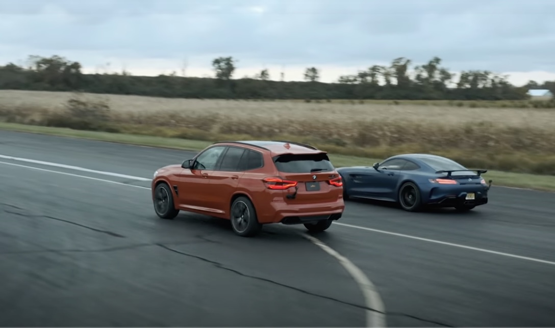Tuned X3 M Competition vs Merc AMG GT-R half mile races